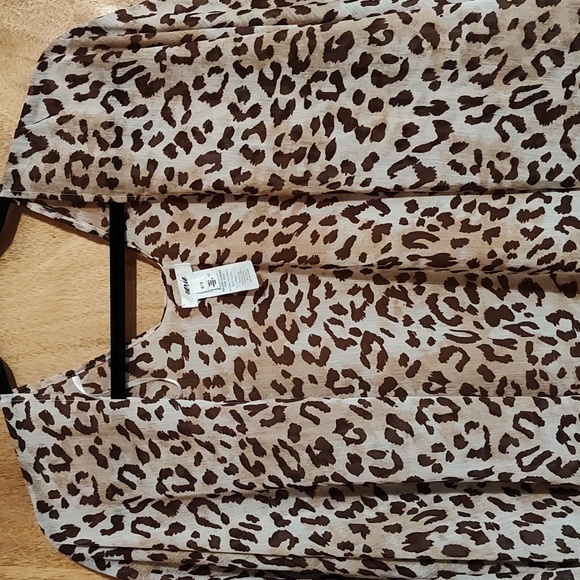 Aerie Animal Print Chiffon Coverup Kimono Brown Tan Sheer Flowy Wrap Leopard OS - Picture 2 of 10